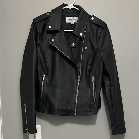 BB Dakota Black Faux Leather Jacket - Picture 4 of 4
